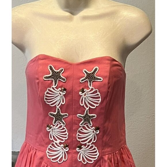 Lilly PULITZER Mayfield Pink Seeing Stars Strapless Fit Flare Dress - Picture 12 of 14